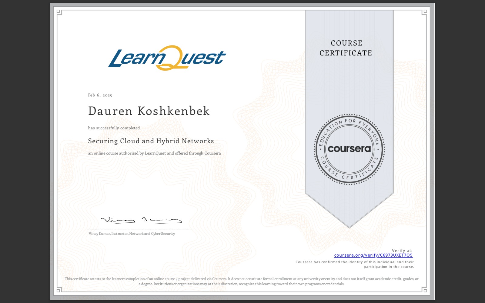 Cloud Security Certificate